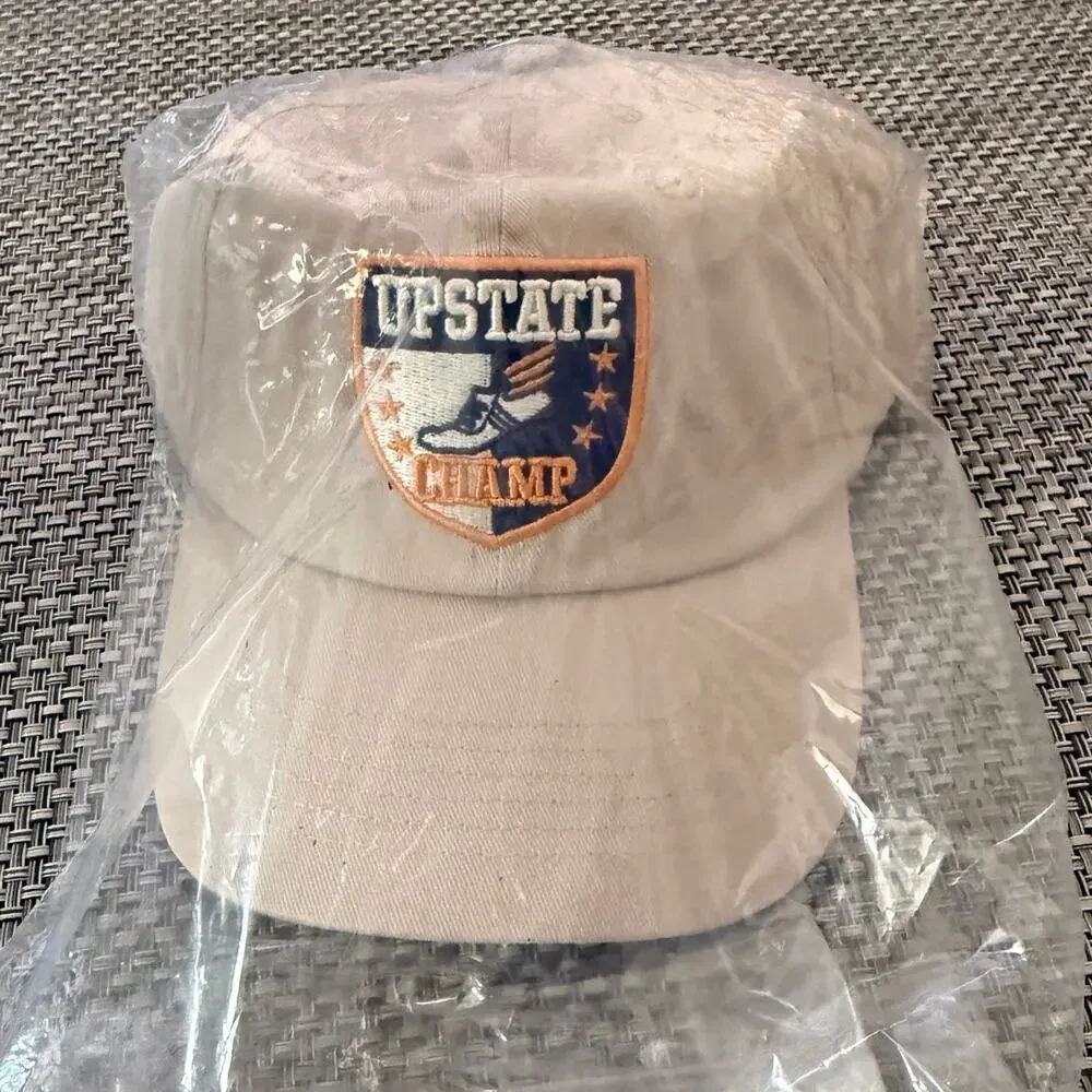 BY ANTHROPOLOGIE NWT Varsity Patch Upstate Champ Baseball Cap Beige Sporty Prep